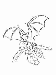 Bat eats leaves coloring page