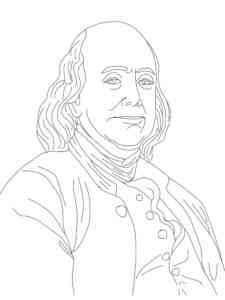 Portrait of Benjamin Franklin coloring page