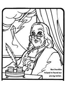 Founder of the Nation Benjamin Franklin coloring page