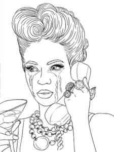 Beyonce is crying coloring page
