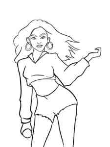 Beyonce 3 coloring page