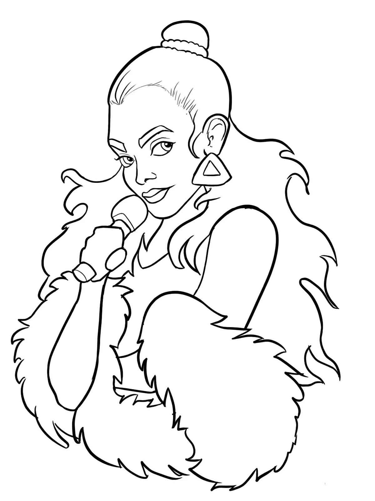 Cute Beyonce coloring page