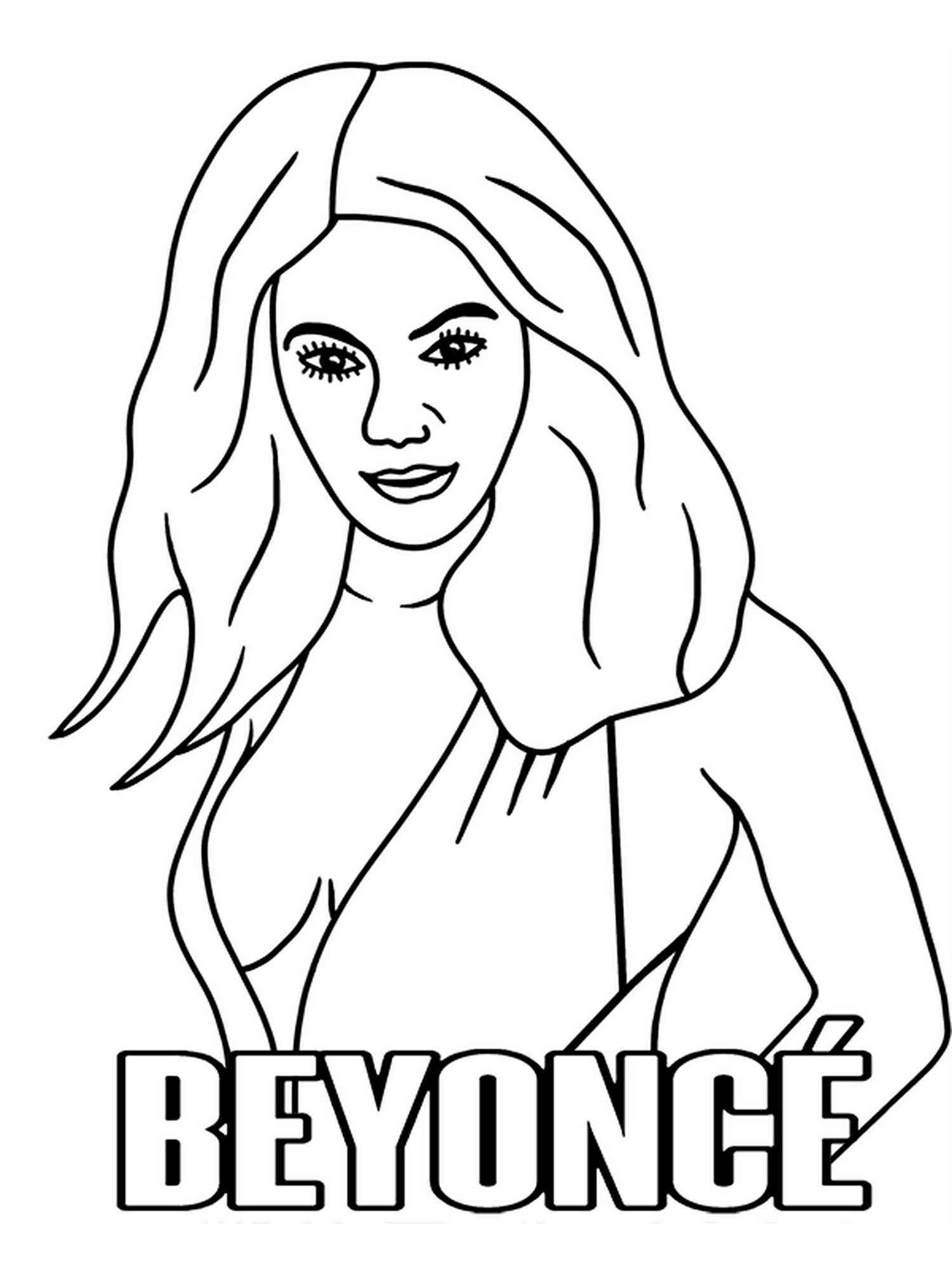 Beauty Beyonce coloring page