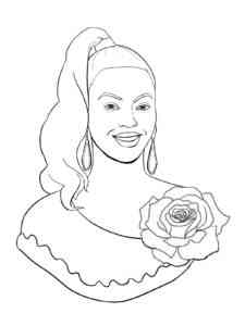 Beyonce with a flower coloring page