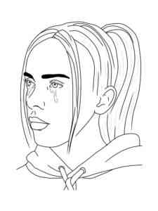 Billie Eilish is crying coloring page