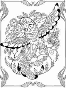 Antistress Bird of Paradise coloring page