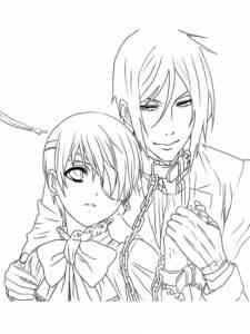 Sebastian and Ciel from Black Butler coloring page