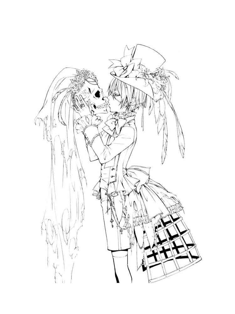 Ciel holding the Skull coloring page