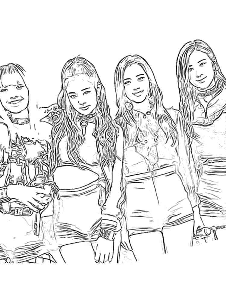 Girls from Blackpink coloring page