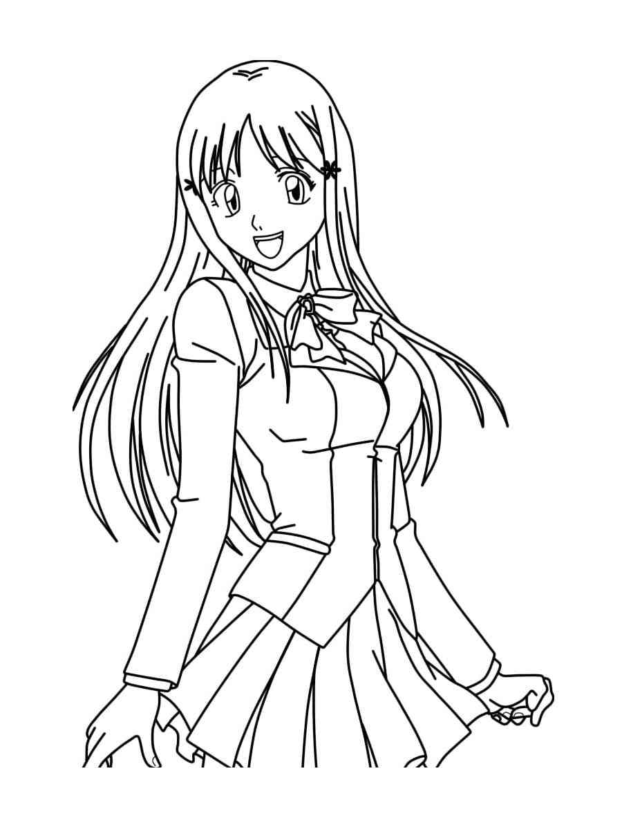 Happy Orihime Inoue coloring page