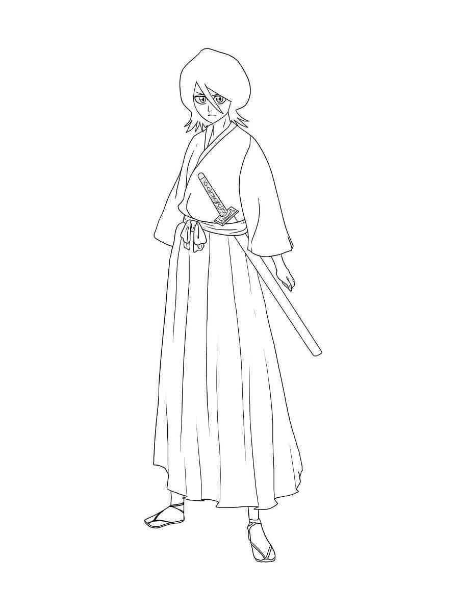 Rukia from Bleach coloring page