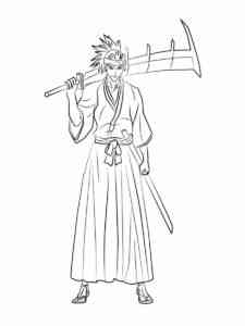 Renji Abarai with sword coloring page
