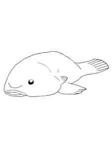 Cute Blobfish coloring page