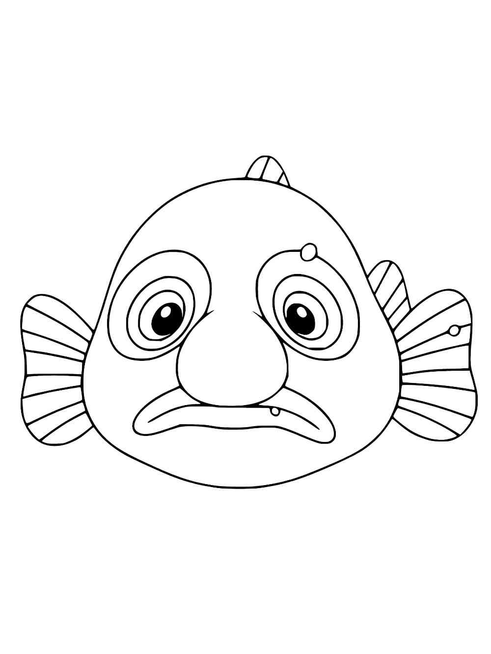 Cartoon Blobfish coloring page