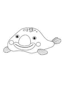 Funny Blobfish coloring page