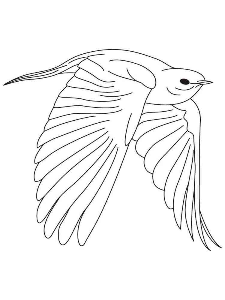 Bluebird Flying coloring page