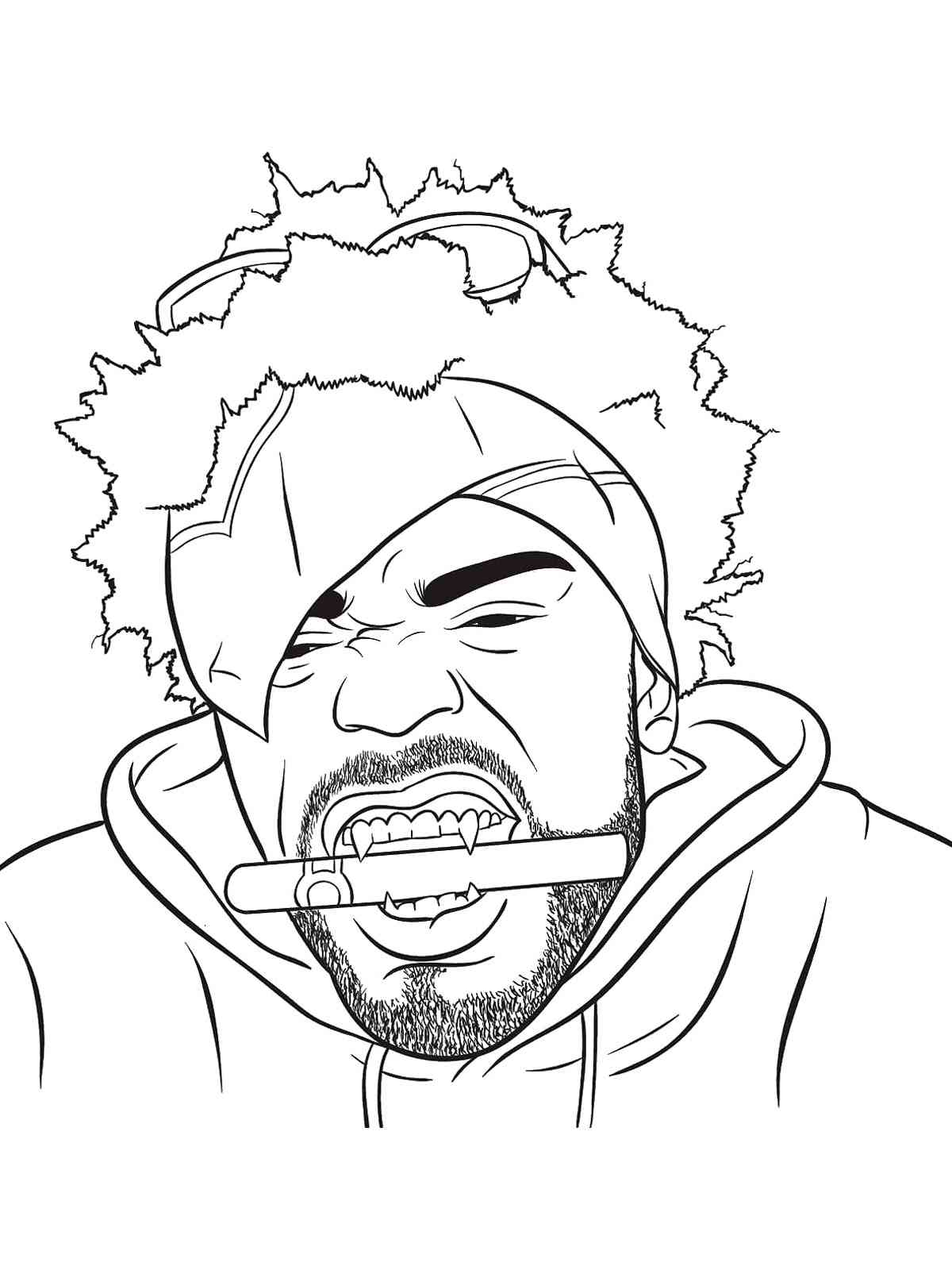 Funny Blueface coloring page