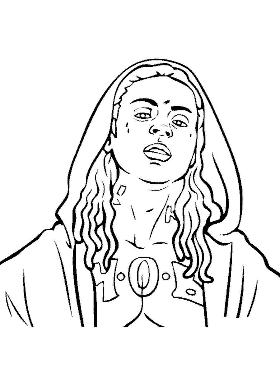 Blueface in the hood coloring page