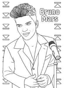 Bruno Mars gives an interview coloring page