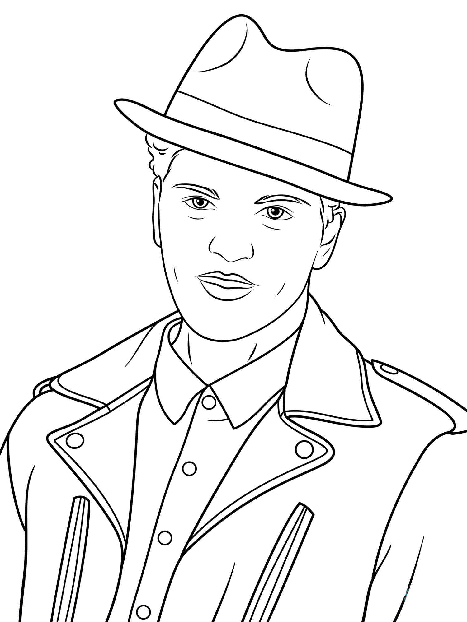 Amazing Bruno Mars coloring page