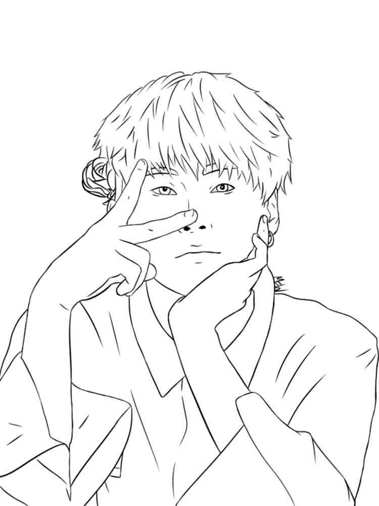 Guy from BTS coloring page
