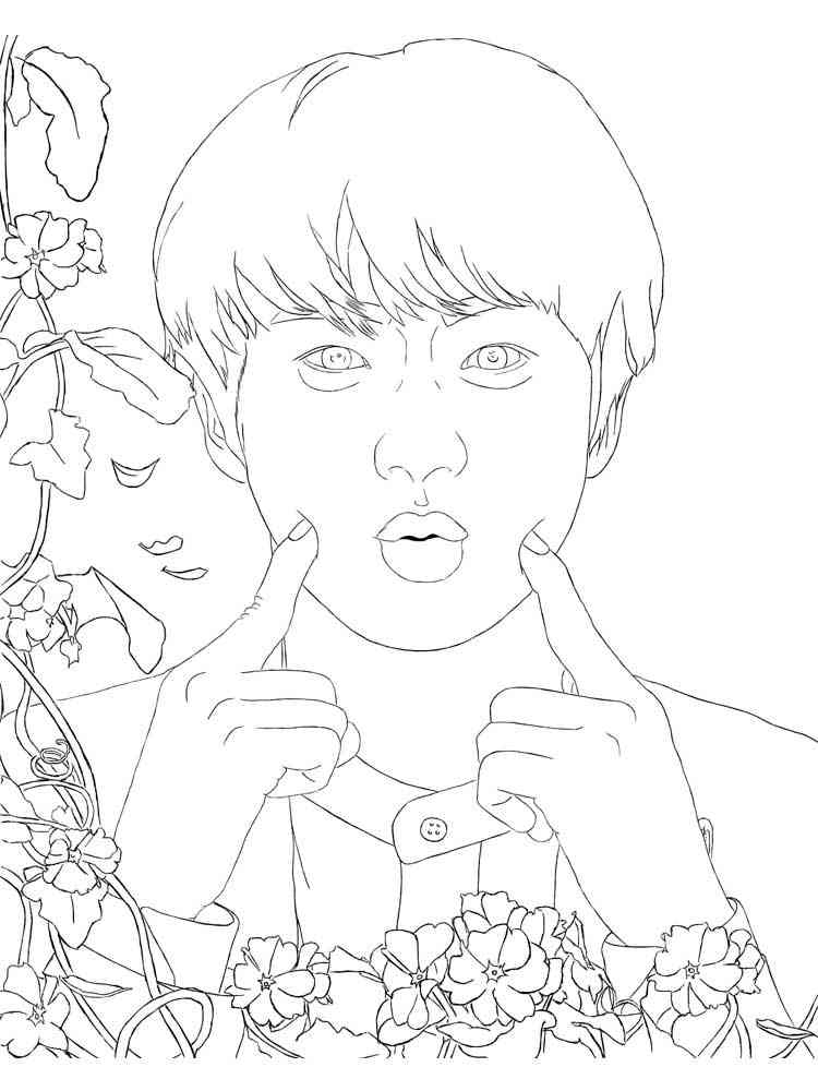 Funny BTS coloring page