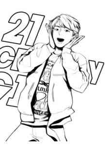 Happy Guy from BTS coloring page