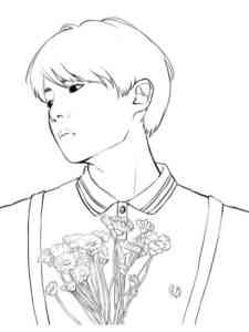 Singer BTS coloring page