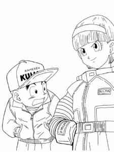 Bulma and Krillin coloring page