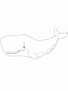 Easy Sperm Whale coloring page