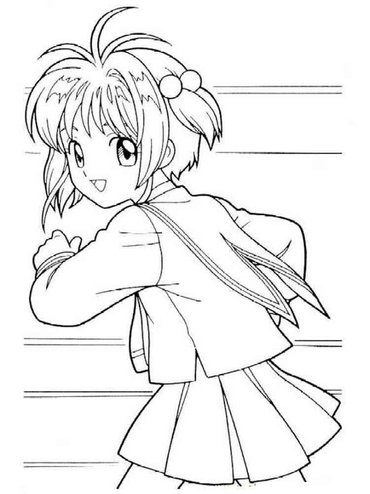 Running Sakura coloring page