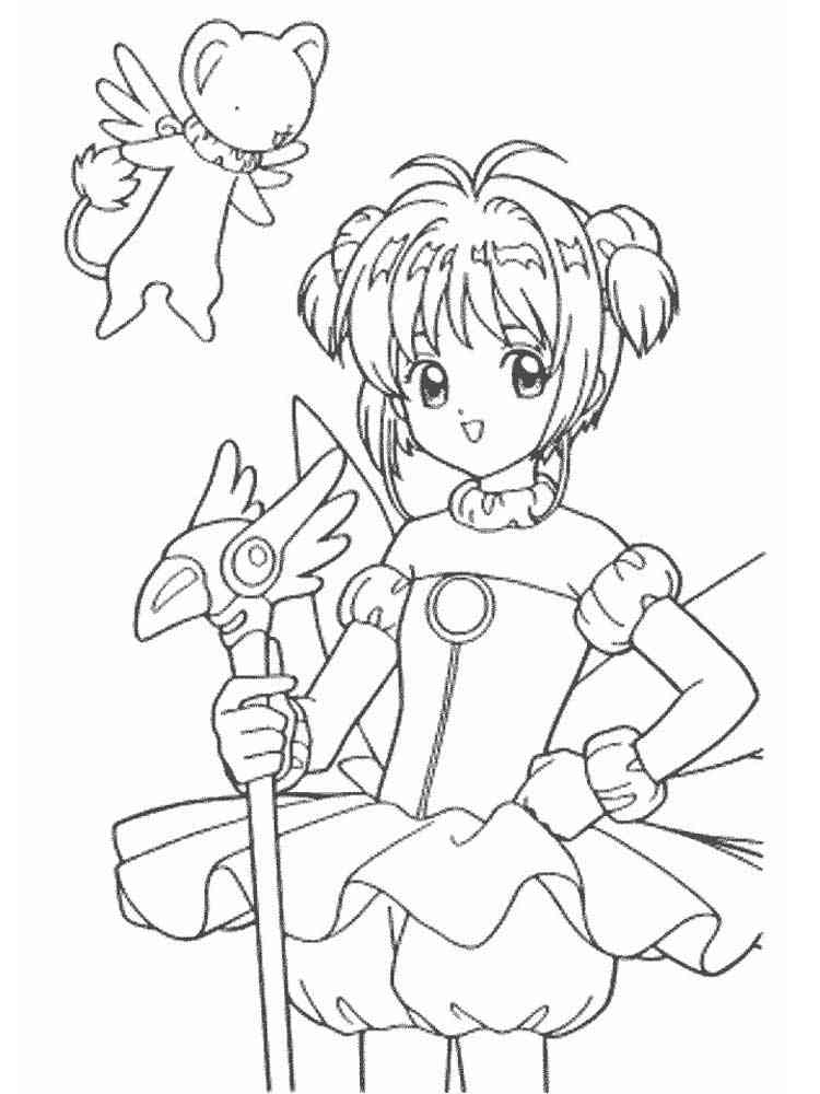 Lovely Sakura from Cardcaptors coloring page