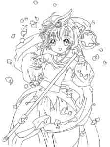 Graceful Sakura coloring page