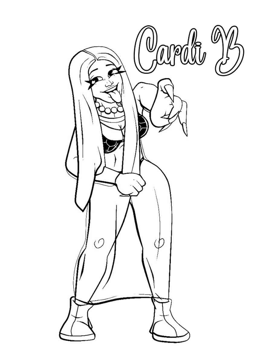 Cardi B 1 coloring page