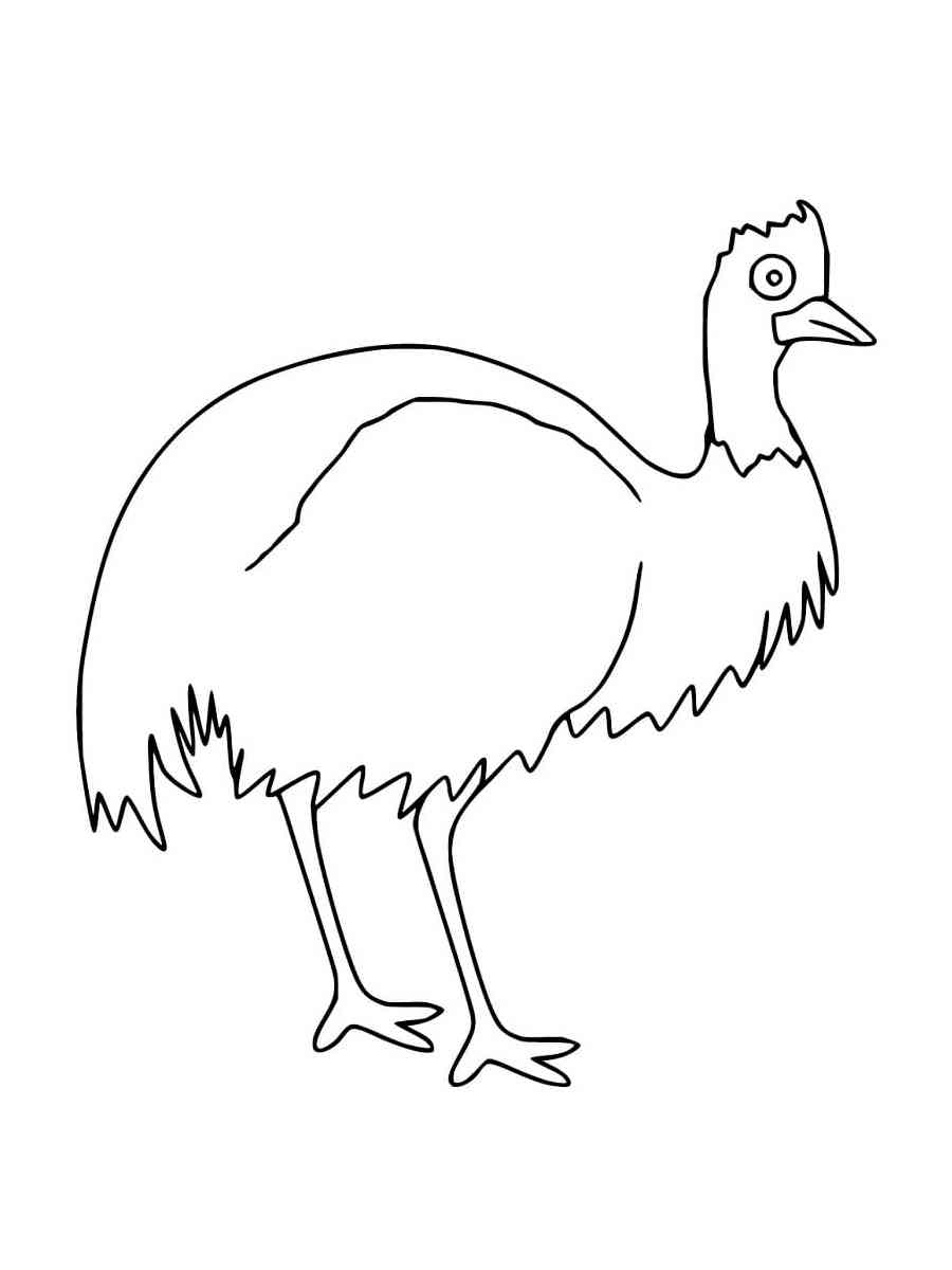 Cartoon Cassowary coloring page