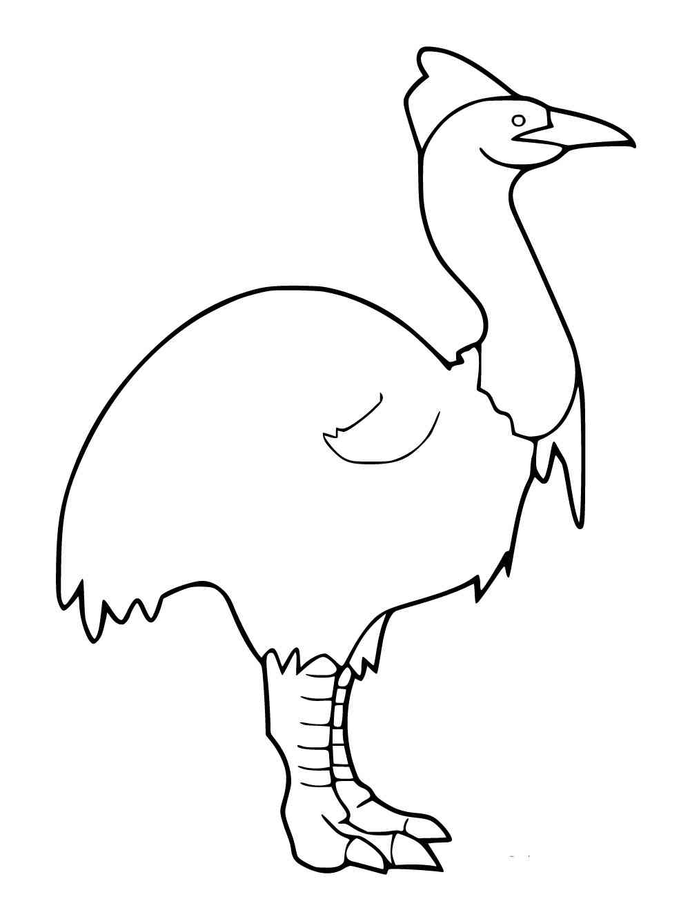 Easy Cassowary coloring page