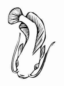 Simple Catfish coloring page