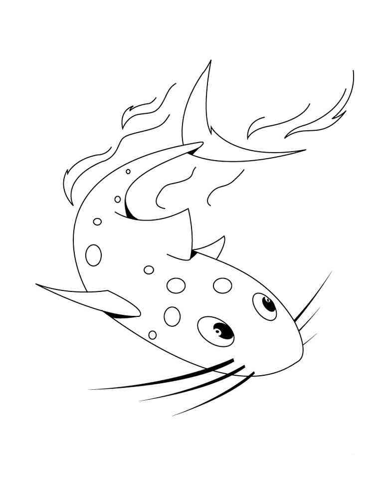 Swimming Catfish coloring page