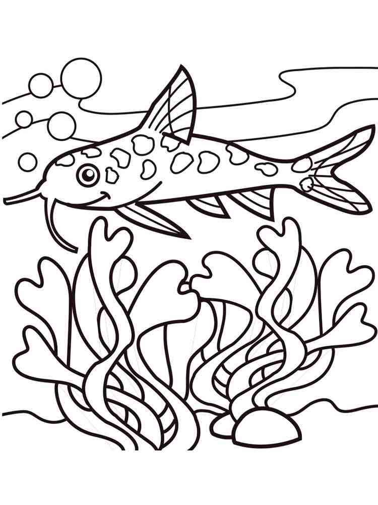 Cartoon Catfish coloring page