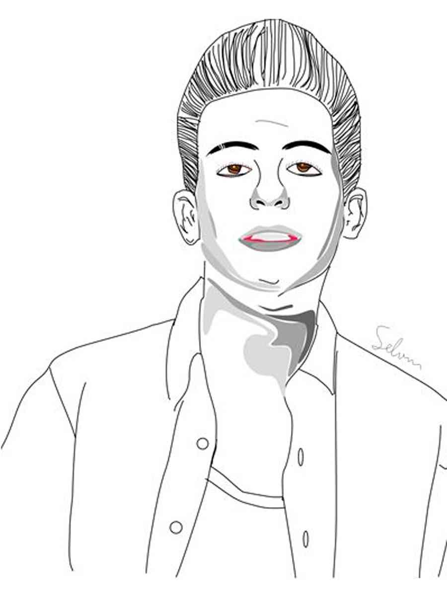 Charlie Puth 3 coloring page
