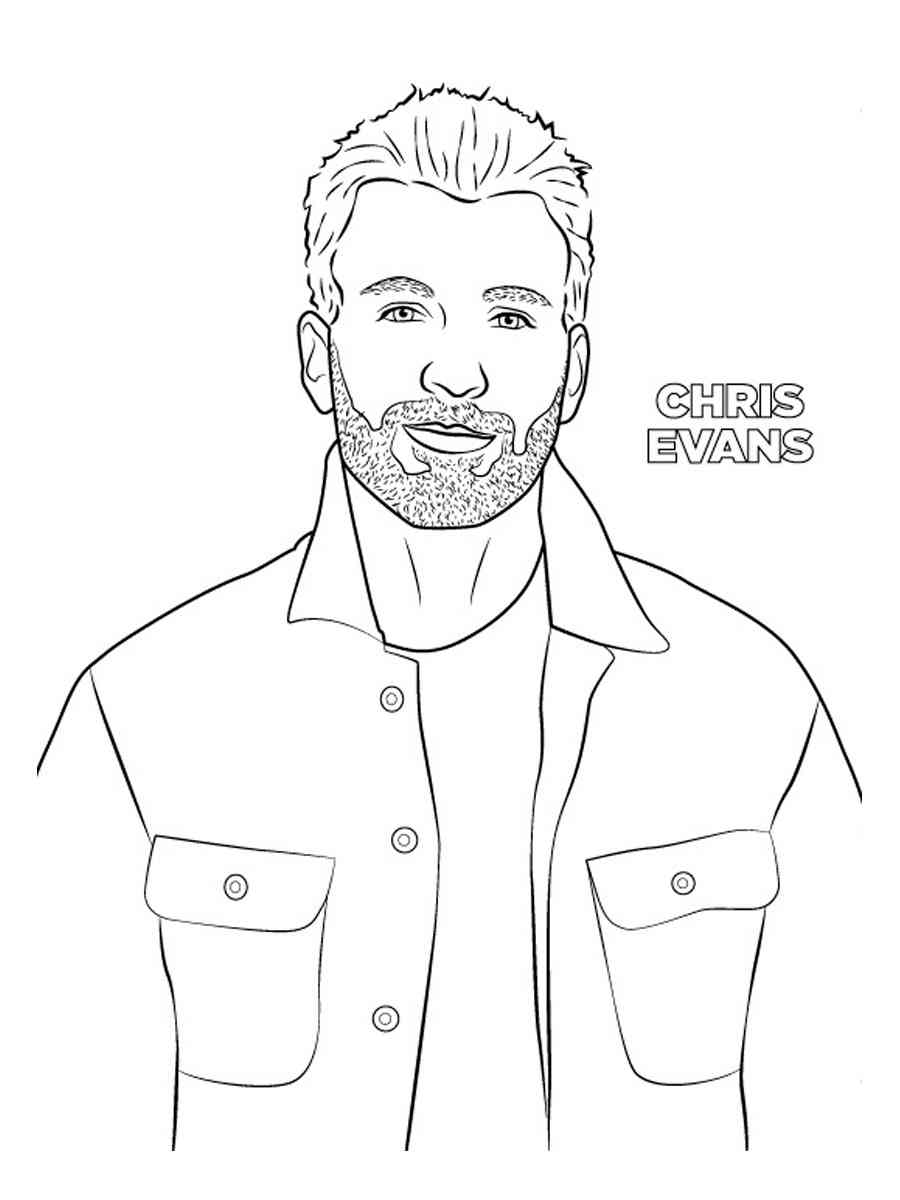 Chris Evans 1 coloring page