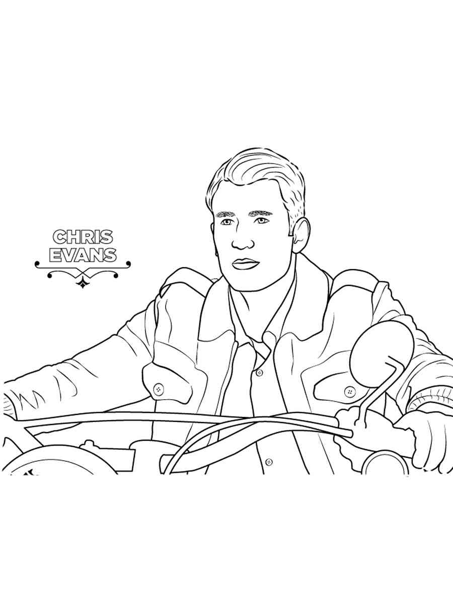 Chris Evans 2 coloring page