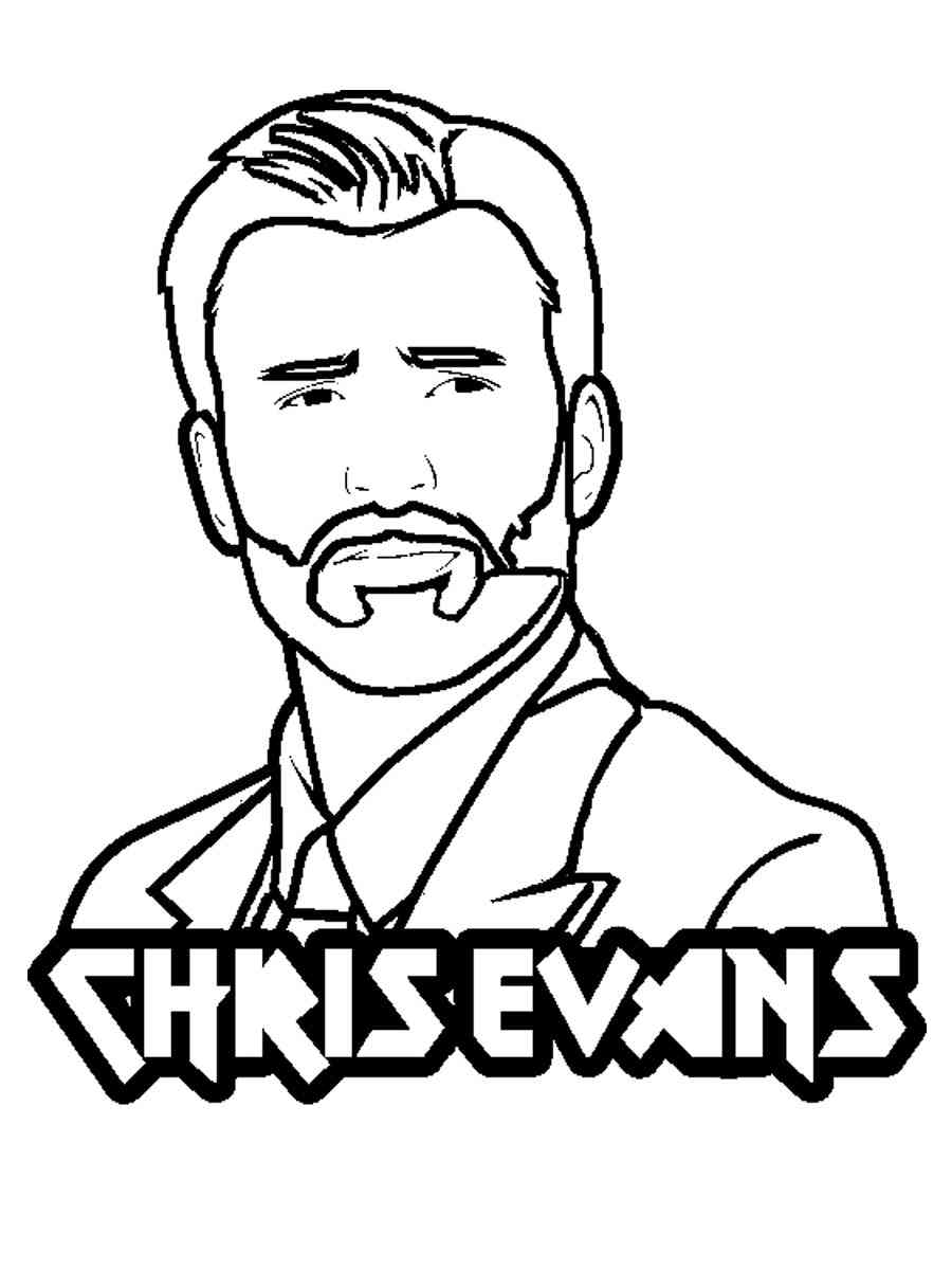 Chris Evans 3 coloring page