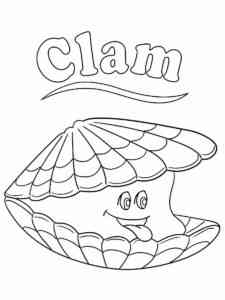 Cartoon Clam coloring page