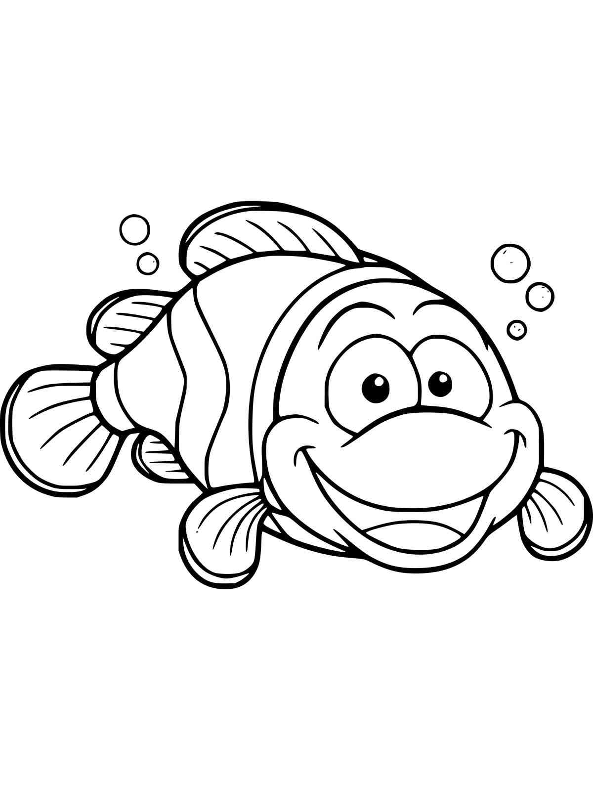 Clownfish smiling coloring page
