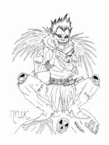 Ryuk with death note coloring page
