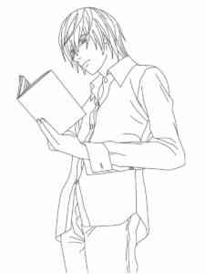 Yagami reads a Death Note coloring page