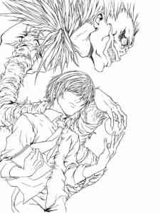 Ryuk and Yagami coloring page