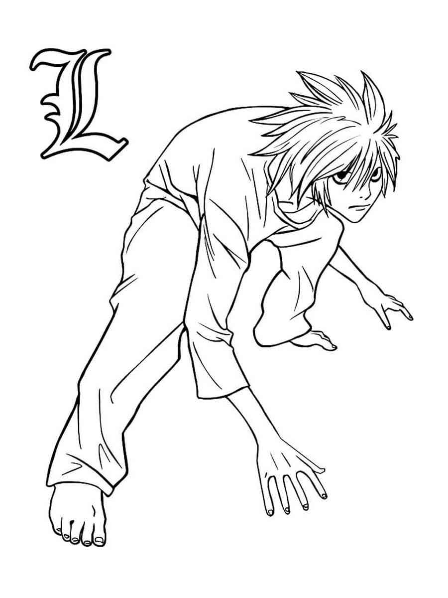 L from Death Note coloring page