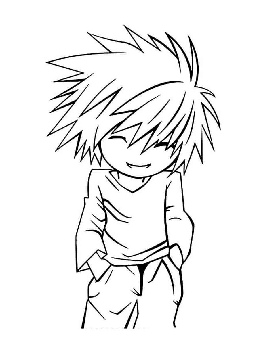 Chibi L from Death Note coloring page